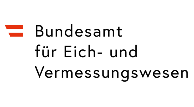 oben links Wappen von Österreich, Schriftzug Bundesamt für Eich- und Vermessungswesen